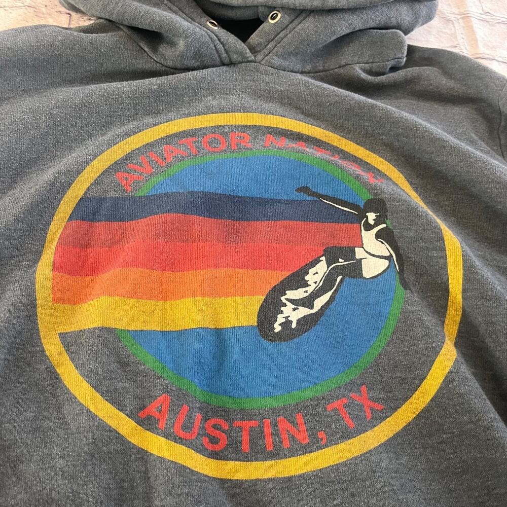 Aviator Nation Gray Austin Hoodie Size XL Logo Long Sleeve Womens - Picture 11 of 11